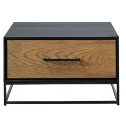 Salontafel Vinito (B65xL65) eiken fineer zwart/naturel