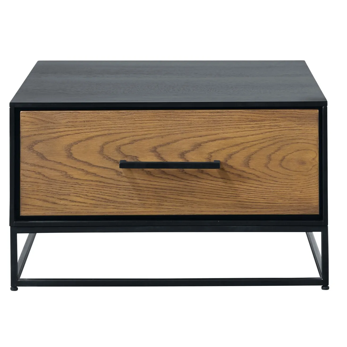 Salontafel Vinito (B65xL65) eiken fineer zwart/naturel