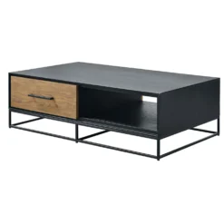 Salontafel Vinito (L124xB70) eiken fineer zwart/naturel