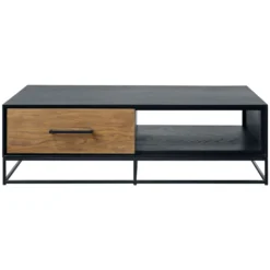 Salontafel Vinito (L124xB70) eiken fineer zwart/naturel