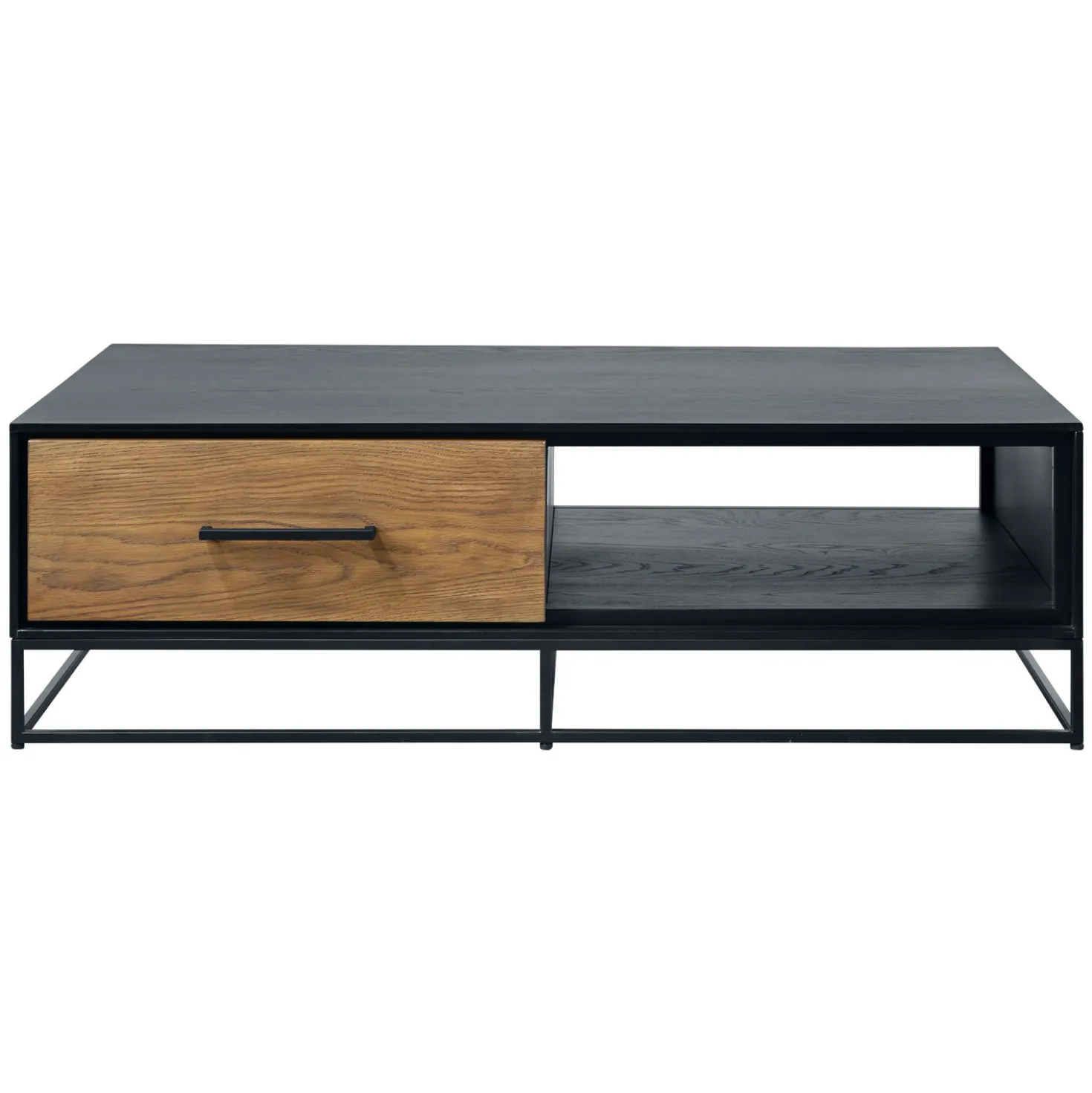 Salontafel Vinito (L124xB70) eiken fineer zwart/naturel