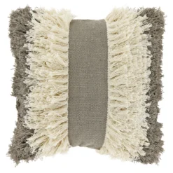 Sierkussen Antrona 45x45cm taupe kwasten