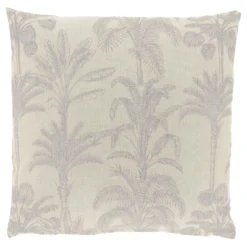 Sierkussen Canosa Grijs met palmboom print