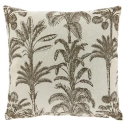 Sierkussen Canosa Taupe met palmboom print