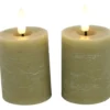 Stompkaars Benevento LED beige 5 cm rond set van 2