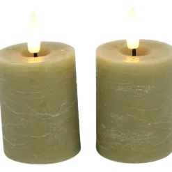 Stompkaars Benevento LED beige 5 cm rond set van 2