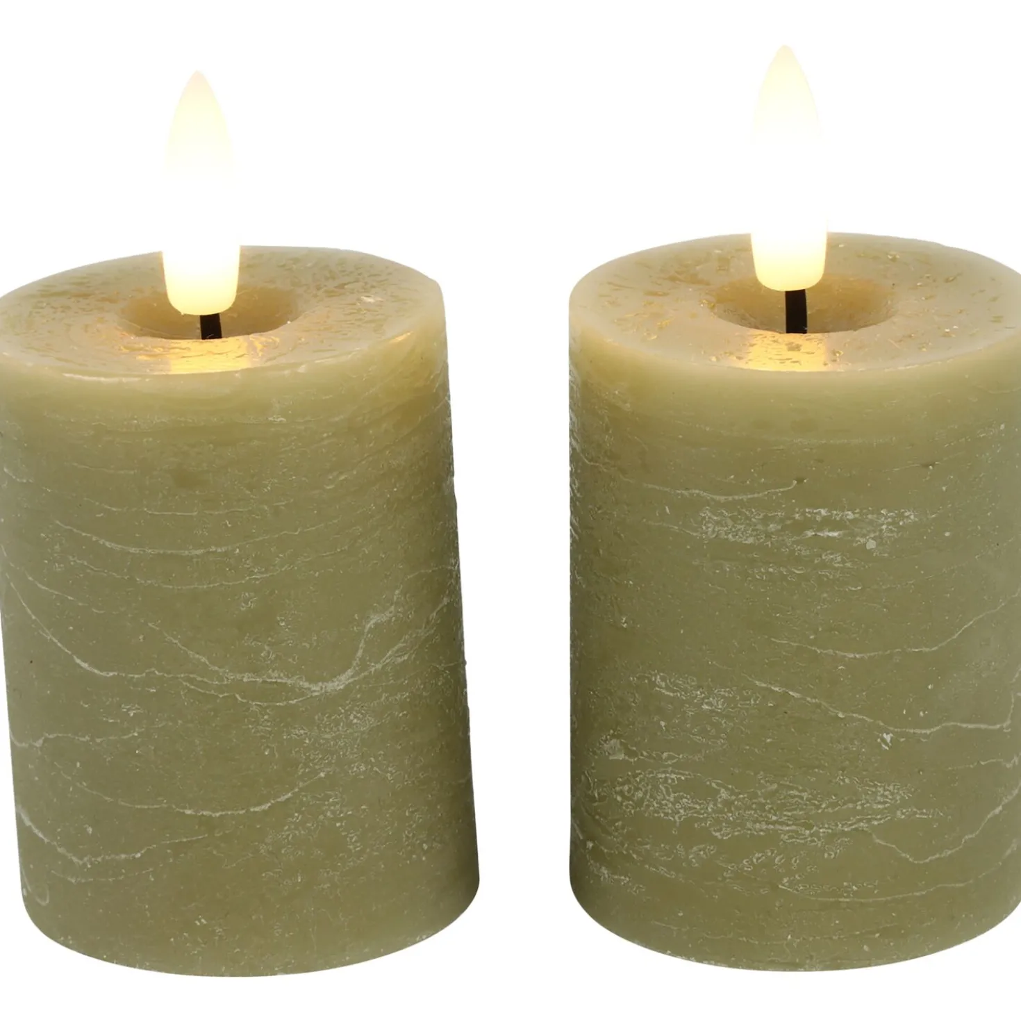 Stompkaars Benevento LED beige 5 cm rond set van 2