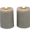 Stompkaars Benevento LED grijs 5 cm rond set van 2