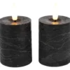Stompkaars Benevento LED zwart 5 cm rond set van 2