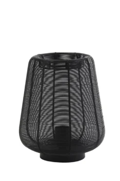 Tafellamp Barzio Mat zwart rond 22cm 1-lichts