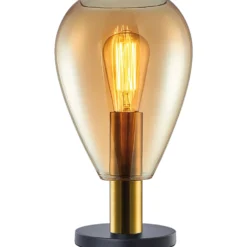 Tafellamp Felinio Amber glas 1-lichts
