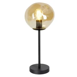 Tafellamp Macato Zwart amber glas 1-lichts