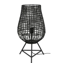 Tafellamp Scarperio Rond 33 cm rotan zwart