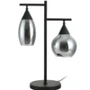 Tafellamp zwart Smoke glas 2-lichts - Lungo