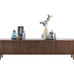 TV-meubel Arrosto Eikenhout 58x225x40 cm Dark Roast