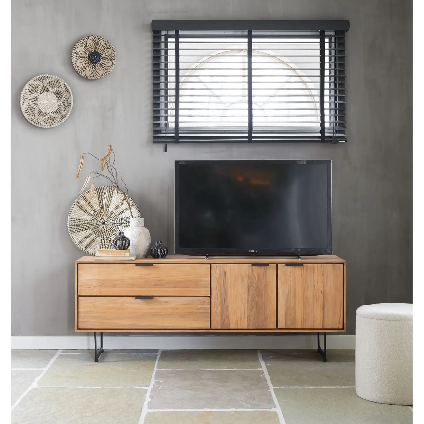 Tv-meubel Aska (157 Cm) teak naturel brushed