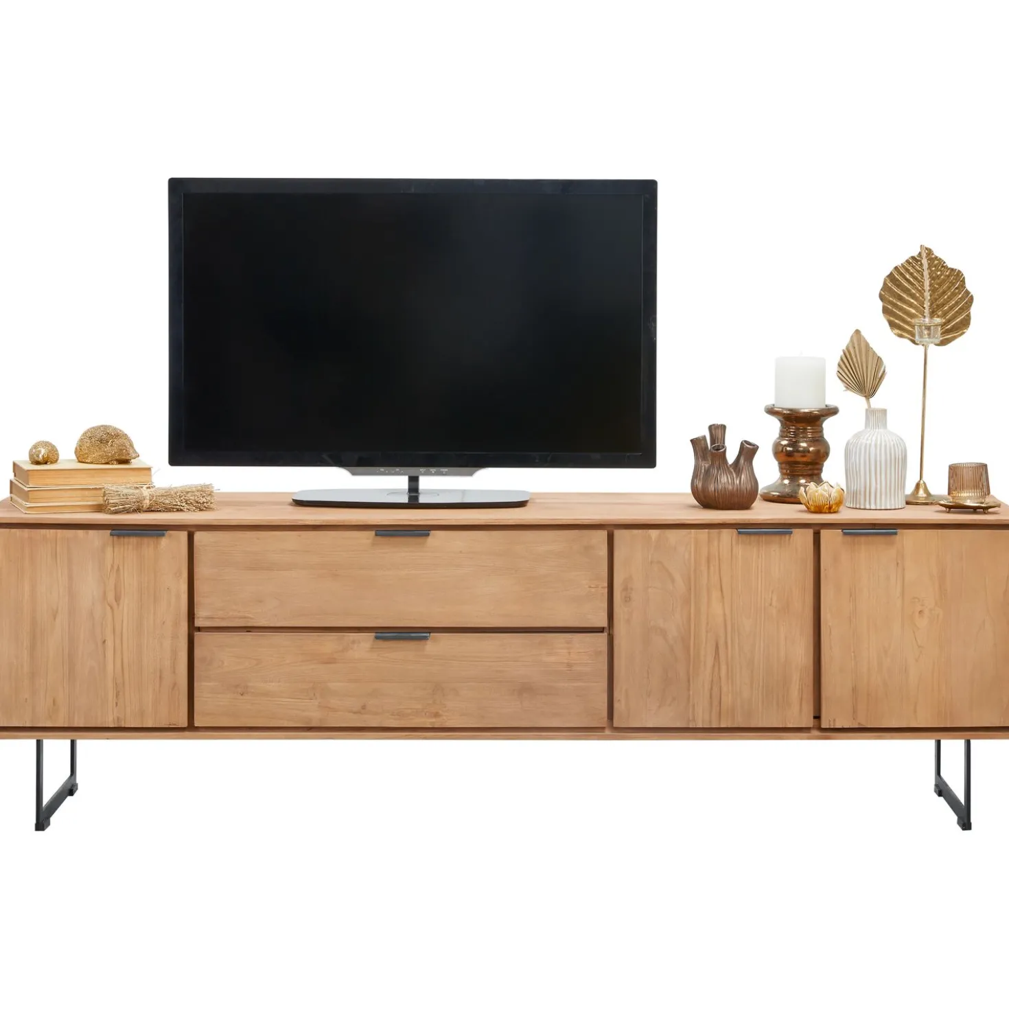 Tv-meubel Aska (195 Cm) teak naturel brushed