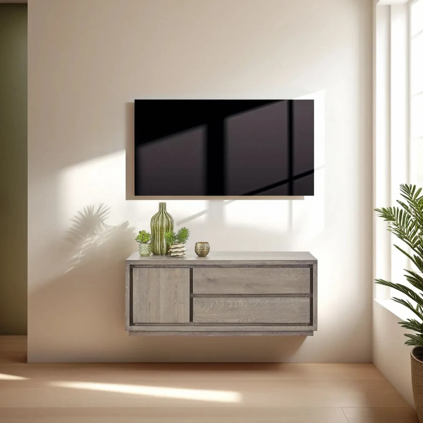 TV-meubel Lavio (125 cm) eiken slate