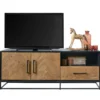TV-meubel Vinito (154 CM) eiken fineer zwart/naturel