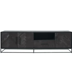 TV-meubel Vinito (199 CM) eiken fineer zwart