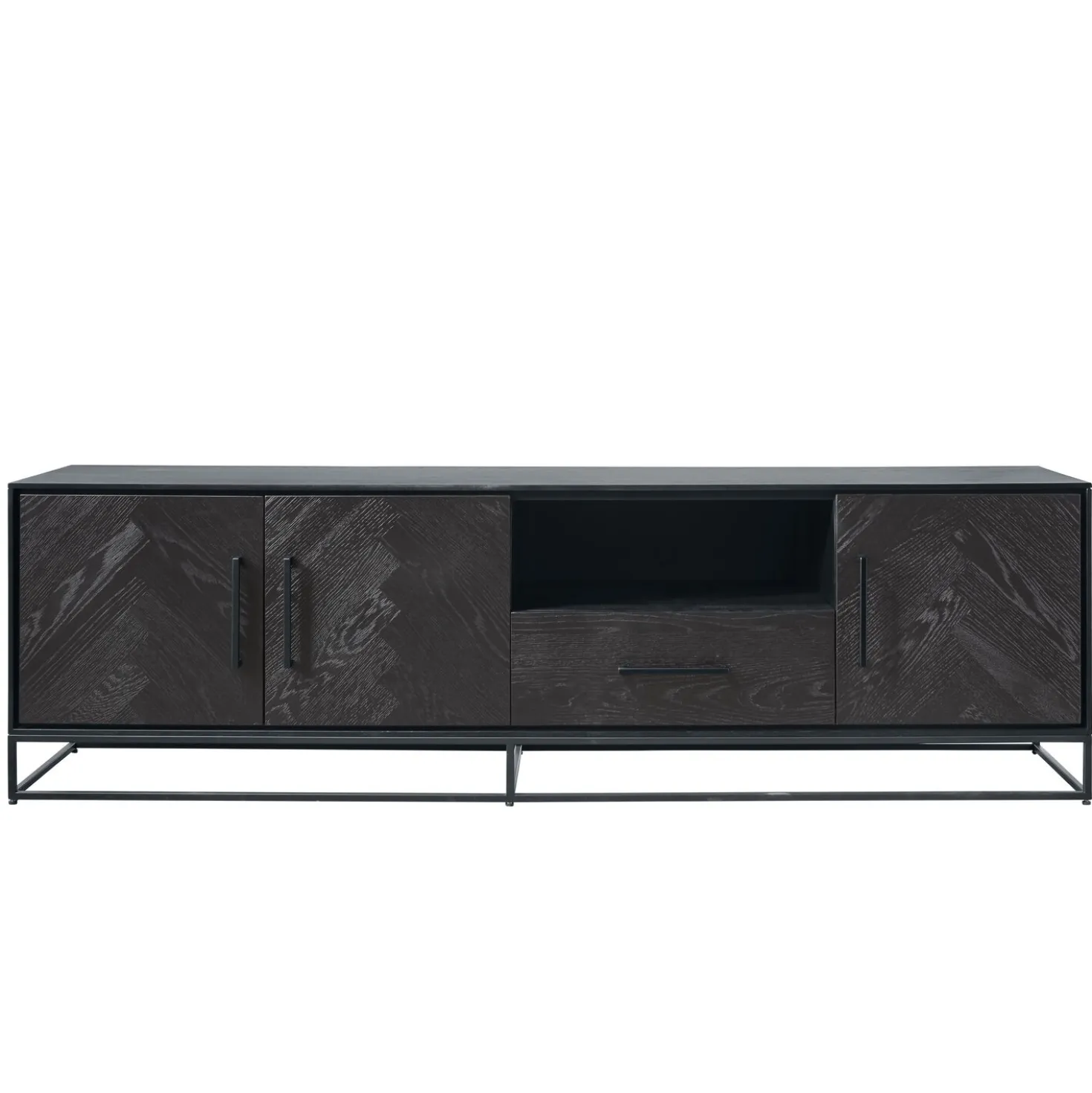 TV-meubel Vinito (199 CM) eiken fineer zwart