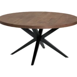 Uitschuifbare eettafel Mascaro 120/160 cm rond dark mango