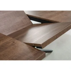 Uitschuifbare eettafel Mascaro 150/190 cm rond dark mango