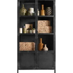 Vitrinekast CARPINO (90 CM) metaal glas