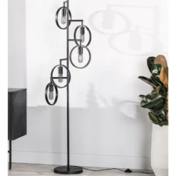 Vloerlamp Girare Zwart metaal 5-lichts
