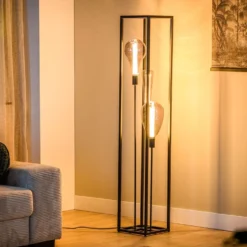 Vloerlamp Tiamo Zwart staal 160x25 cm