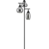 Vloerlamp zwart Smoke glas 3-lichts - Lungo