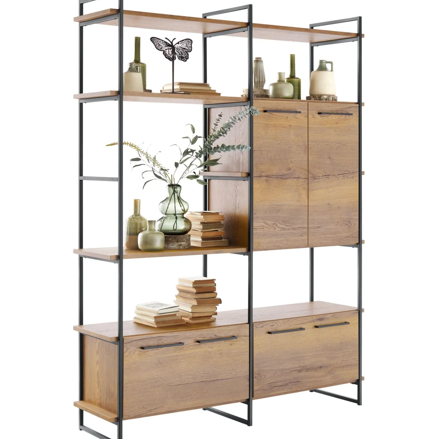 Wandkast Sistema 226x166x45 cm bruin