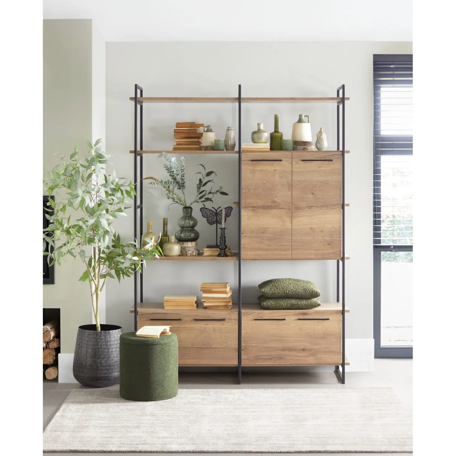 Wandkast Sistema 226x166x45 cm bruin