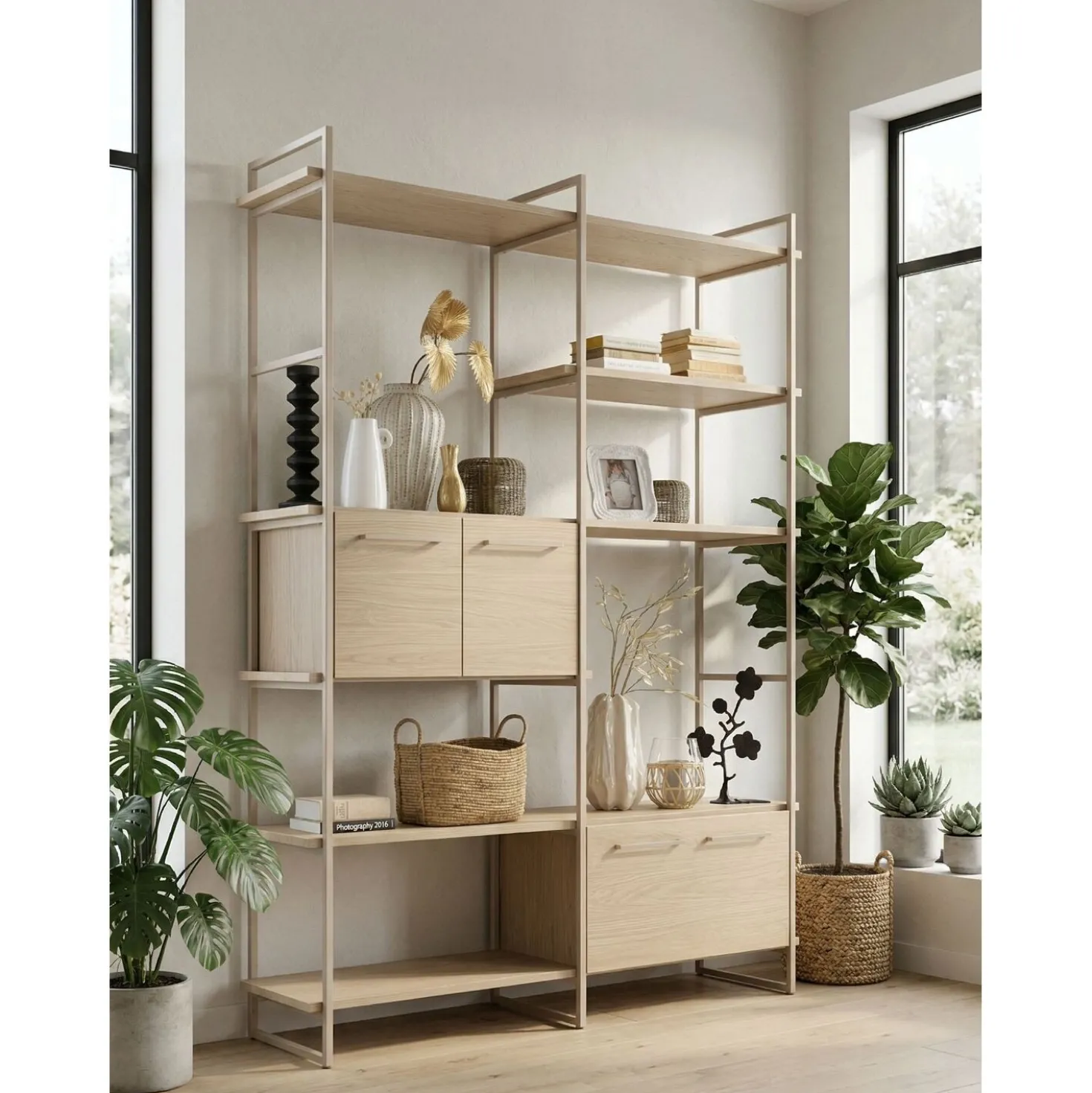 Wandkast Sistema 226x166x45 cm lichtgrijs