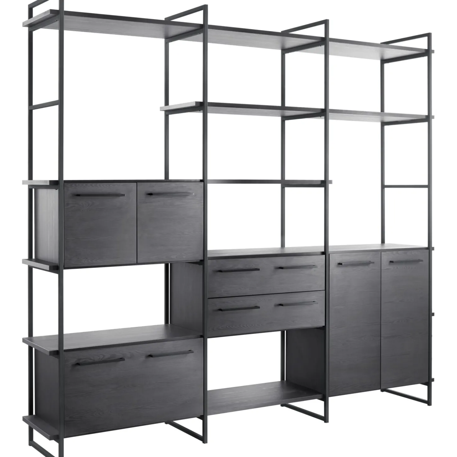 Wandkast Sistema 226x244x45 cm zwart
