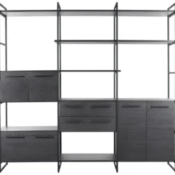 Wandkast Sistema 226x244x45 cm zwart