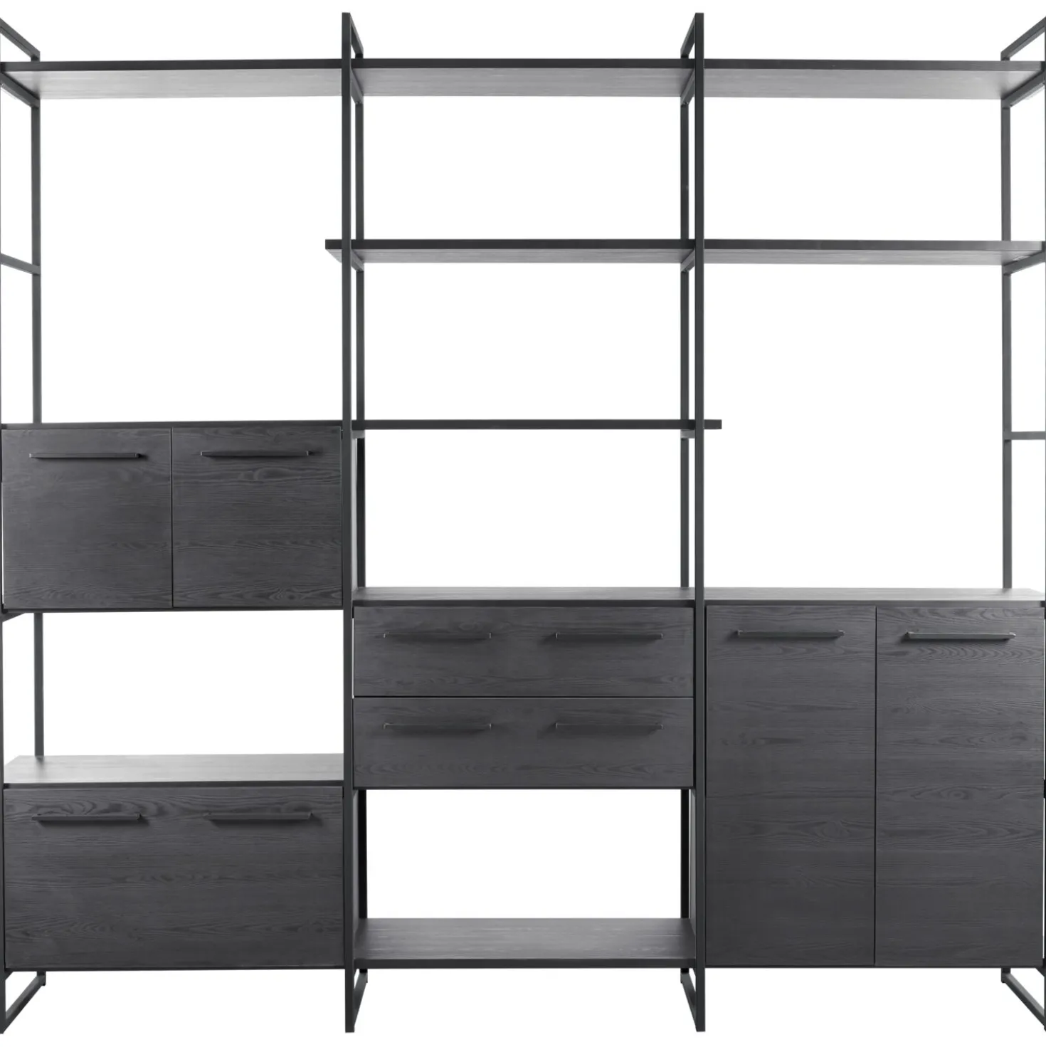 Wandkast Sistema 226x244x45 cm zwart