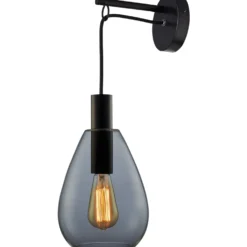 Wandlamp Felinio Smoke glas 1-lichts hangend
