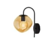 Wandlamp Macato Zwart amber glas 1-lichts