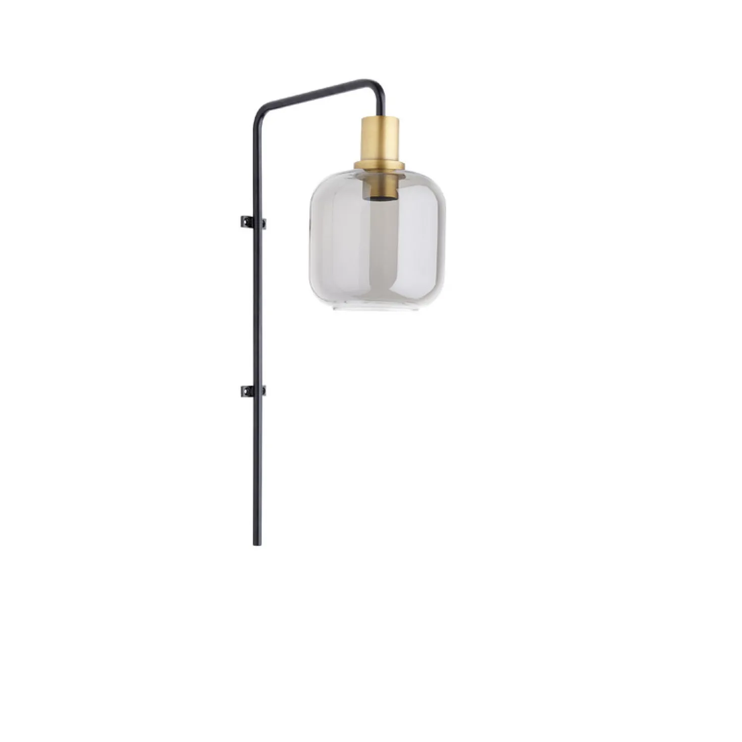 Wandlamp Peglio Glas smoke antiek brons 1-lichts
