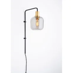 Wandlamp Peglio Glas smoke antiek brons 1-lichts