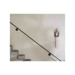 Wandlamp Peglio Glas smoke antiek brons 1-lichts