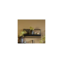 Wandplank Pardal Hout metaal 30x60 cm zwart
