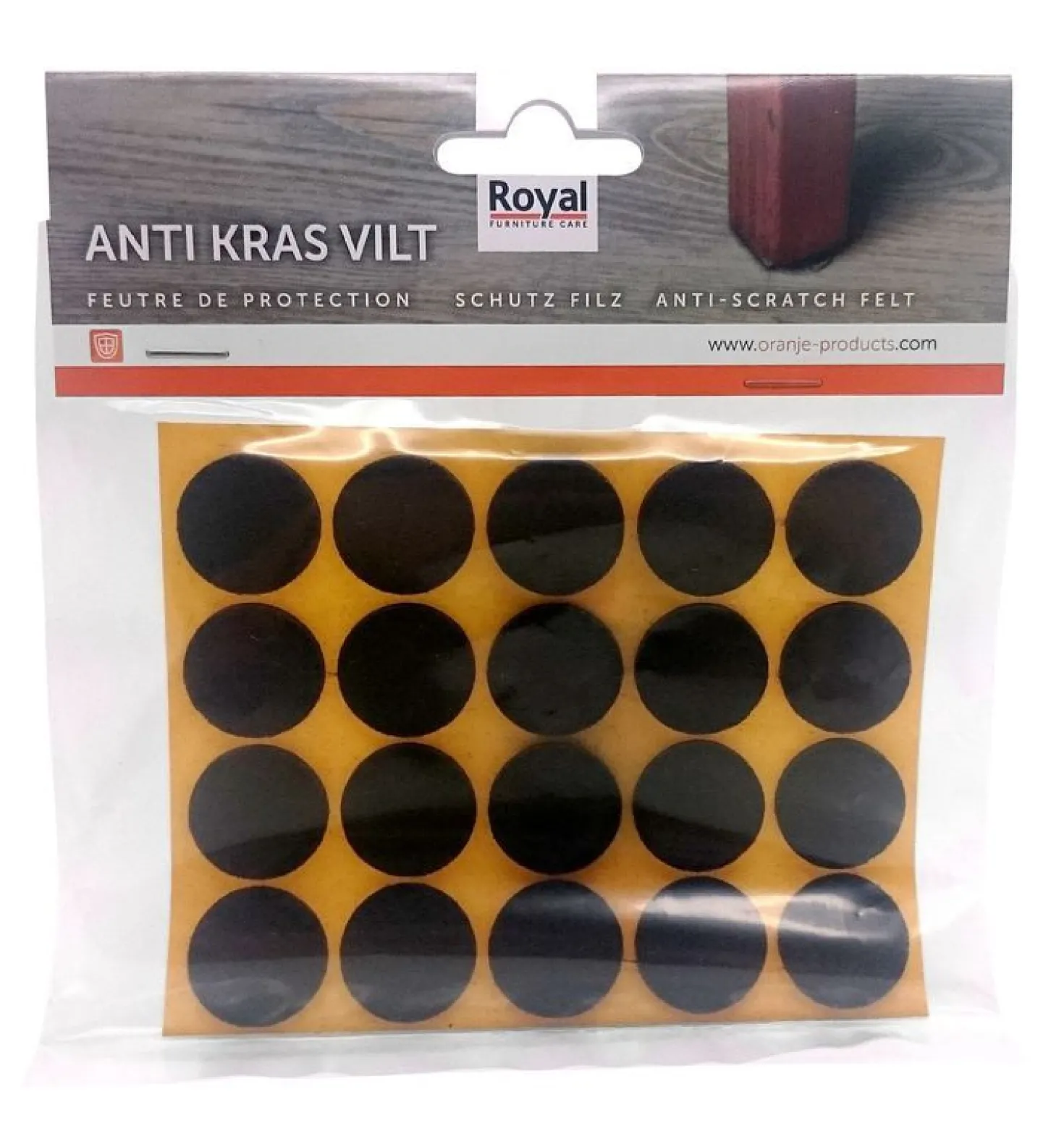 Zelfklevend Oravilt 50 mm rond bruin 8 stuks