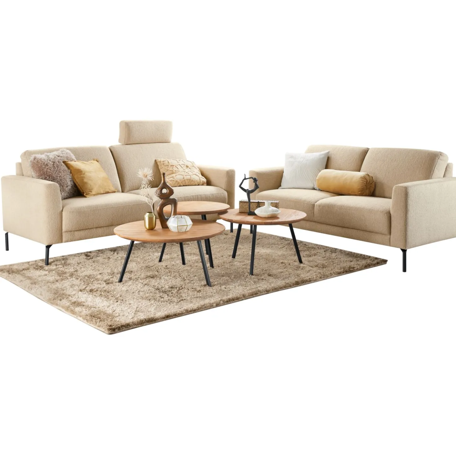 2,5 zitsbank Moscato Koudschuim beige relaxfunctie rechts
