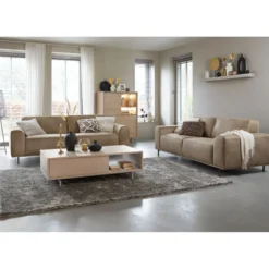 3 zitsbank Pantini Microleder bruin excellent comfort