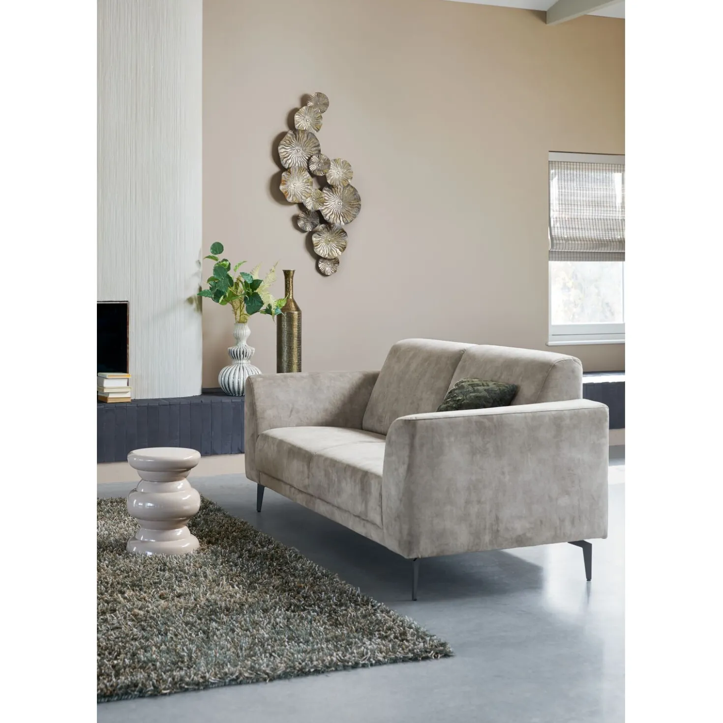 2,5 zitsbank Provesano HR reflex zitting beige
